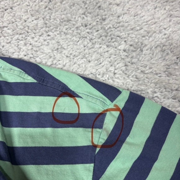 Polo Ralph Lauren Shirt Mens Medium Stripe Orange Pony Crewneck Preppy Classic - Picture 4 of 4